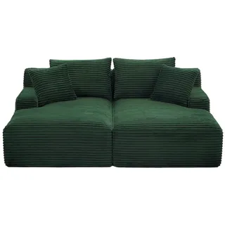 vente-unique Couch Samt 3-Sitzer Grün