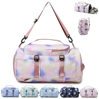 AUNGKWANG Yogatasche Groß, Sporttasche Mädchen, Wasserdicht Turnbeutel, Reisetasche Kinder, Gym Bag, Schwimmtasche, Sportrucksack, Trainingstasche mit Schuhfach & Nassfach (Rosa)