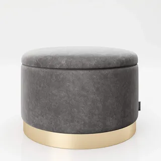 Playboy Pouf mit Aufbewahrung 55 x 35 x 55 cm Grau
