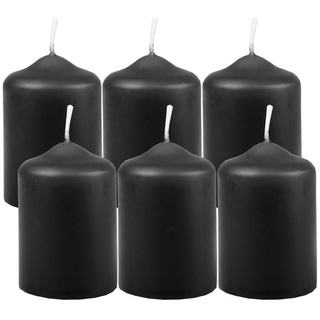 HS Candle Stumpenkerze Dekokerze (6-tlg), Wachskerzen Ø4cm x 6cm Teelicht Durchmesser, viele Farben schwarz