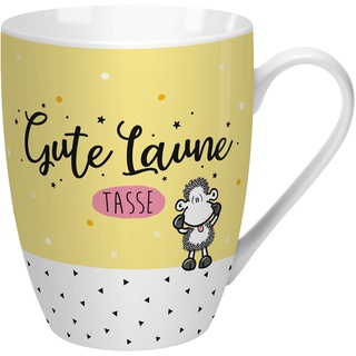 Sheepworld Tasse mit Spruch "Gute Laune" | Kaffeetasse, Porzellan, 30 cl | Sheepworld Lieblingstasse, Geschenk | 59613