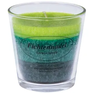 Kerzenfarm Hahn Duftkerze im Glas aus pflanzlichem Stearin, Bio-Stearinkerze, 130 g, mit reinen ätherischen Ölen, Fichtennadel, 80 mm x ø 50/78 mm