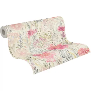 A.S. Création Vliestapete Floral 10,05 m x 0,53 m 396952 Weiß/Grau/Rosa