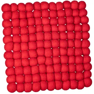 Maharanis Fairtrade Filz Untersetzer Topfuntersetzer rot 22x22 cm handgefertigt Reine Wolle