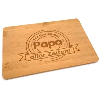 Samunshi® Holzbrett mit Gravur Bester Papa aus Bambus Brett Frühstücksbrettchen als Holz Schneidebretter Holzbrett Küche Vesperbrett