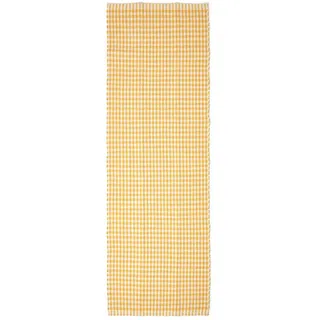 Homescapes Vichy-Karo Teppichläufer 66 x 200 cm Gelb/Weiß