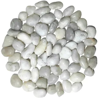 2000g Dekorative Kieselsteine, 2-4 cm Natürliche Polierte Kieselsteine, Dekosteine Garten Kleine Flusskiesel Weiß für Vasenfüller, Sukkulenten, Pflanzentopf (Weiß, 2-4 cm)