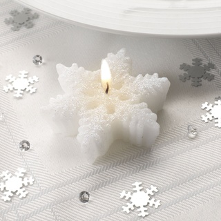 SET 3 Kerzen Winter Schneeflocke Decke Motivkerze