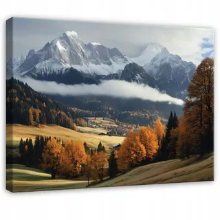 Leinwandbild Berglandschaft, Natur Wanddeko Für Schlafzimmer Und Wohnzimmer, Hochauflösender Druck, 40 X 30 Cm