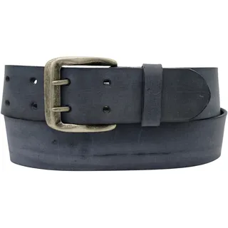 AnnaMatoni Leder Gürtel Herren in Premium Rindleder in Vintage Look mit Doppeldorn Schließe 4,5cm Breit Herren Ledergürtel Echt Leder Gürtel (Marine 490, TW100-115cm Gesamtlänge) - TW100 - 115cm Gesamtlänge