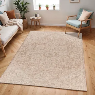 livabliss Teppich »LEMARK«, rechteckig, 4 mm Höhe, Teppich In- /Outdoor Boho Jute-Optik, Balkon, Terrasse, Garten, Beige braun