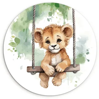 WANDBILD Löwe - Tier - Kinder - Dschungel Wanddeko Schlafzimmer 60x60 cm