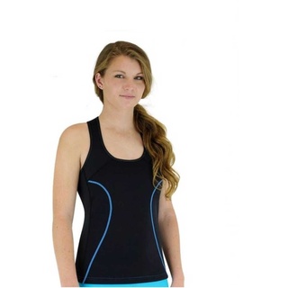 Fitness-Tankini-Top aus Neopren mit Biokeramik, (zweifarbig), Größe: large *), Farbe: schwarz/blau