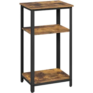Yaheetech Vintage Telefontisch, Beistelltisch mit 3 Ablagen, Kleiner Nachttisch, Sofatisch, 45 x 35 x 74,5 cm, Metallgestell, ideal für Wohnzimmer Schlafzimmer Büro