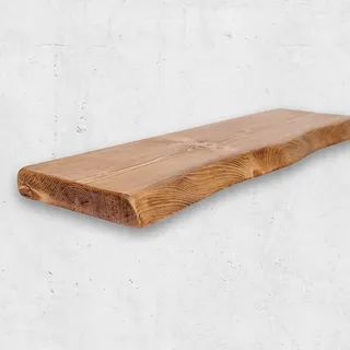 Chill House Waney/Live Edge Rustikal Wandregal 22x4.4cm, Tudor Eiche, 140cm