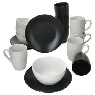 Mambocat Nero Bianco Frühstücksset 16-tlg. weiß/schwarz