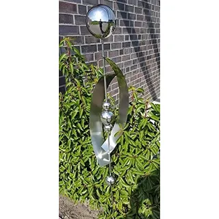 Skulptur Mars aus Edelstahl 168 cm Gartendekoration Beetstecker Rosenkugel