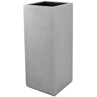 Flingora Bodenvase Temple, mit Einsatz - Fiberglas - Indoor & Outdoor - Zementgrau - Höhe 75 cm grau 31 cm x 75 cm x 31 cm