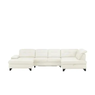 Lounge Collection Wohnlandschaft Leder  Jona , weiß , Maße (cm): B: 368 H: 100 T: 194.0