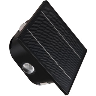 GLOBO Solarlampe schwarz Außenleuchte Terrasse Wandlampe modern, Eckige Gartenlampe Akku Hauswand wetterfest, 1x LED 60lm 3000/6000K, LxBxH