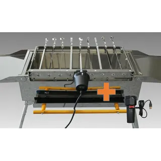 Grill Spießdreher 230V Motor + 5V USB Dreher Spießantrieb Spießaufsatz Mangal