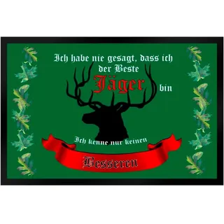 Ladreas Fußmatte Schmutzfangmatte Jäger Hirsch Beste F407, 75x50 grün 75x50 | 50 cm x 75 cm