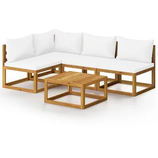 vidaXL Garten-Lounge-Set 5-tlg. creme Massivholz Akazie