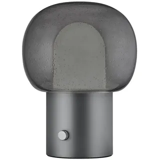 blomus Tischleuchte -IRIS- Größe H 32 cm, Ø 24 cm, Tischlampe Indoor, Leuchtmittel, warm, mix, cold, Wahl von drei Lichttönen, inkl. Ladestation grau