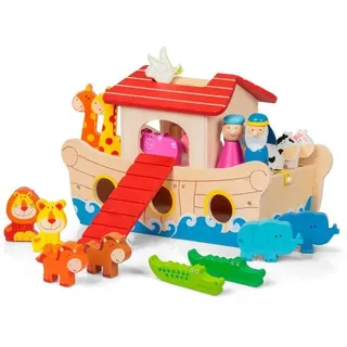 Tobar 23064 Arche Noah aus Holz mit viel Zubehör