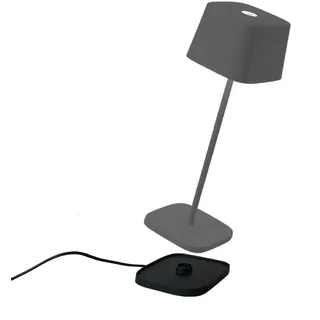 Zafferano Ofelia Mini Tischlampe - Aufladbare LED Außenlampe - 30 cm - Grau