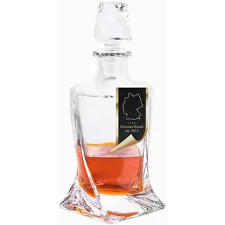 Intirilife edle Whisky Karaffe - Füllmenge 750 ml - Whisky Dekanter mit Stopfen- Glas Karaffe Spirituosen- Decanter für Whiskey Cognac Likör Rum Vodka Scotch - Whiskeyflasche für Männer
