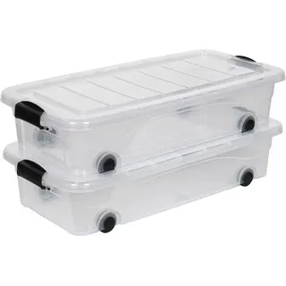 Kreher Unterbettbox 78 x 39,4 x 17,7 cm 2-tlg. Transparent