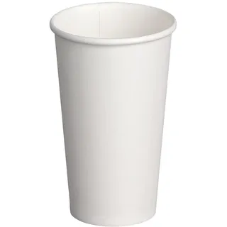 VEPATIM 50x Heiß- und Kaltgetränkebecher Pappbecher weiß 500ml 600ml  XXL 20oz