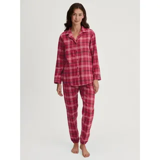 CALIDA Schlafanzug Holiday Dreams (2 tlg) weich, bequem, Flanell-Qualität, Karo-Design, Langarm rot L (48/50)