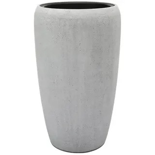 Flingora Bodenvase Gloria, mit Einsatz - Fiberglas - Indoor & Outdoor - Zementgrau - Höhe 68 cm grau Ø 43 cm x 68 cm