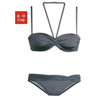 LASCANA Bügel-Bandeau-Bikini Damen Grau 34 Cup B