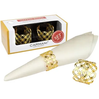 2er Set Serviettenringe Ehering-Design, Gold – Weihnachten