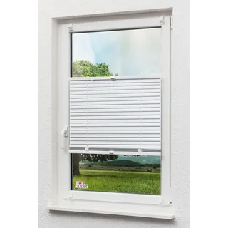 Klemmjalousie aus Alu (B x H) 90cm * 130cm in weiß, frei verschiebbar - Weiß