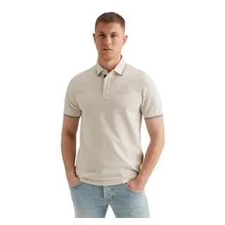 PME Legend Short sleeve polo stretch pique beige L