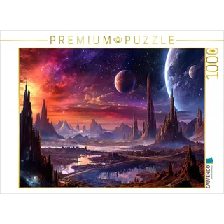 CALVENDO Puzzle Science Fiction - Reise zu fremden Planeten - Andromeda | 1000 Teile Lege-Größe 64 x 48 cm Foto-Puzzle für glückliche Stunden