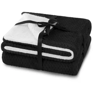 AmeliaHome Shleepy Kuscheldecke 130 x 180 cm Schwarz