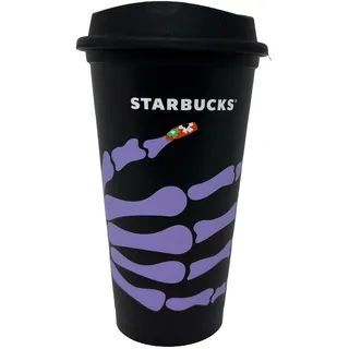 STARBUCKS Wiederverwendbarer Reisebecher mit Halloween-Skelett-Hand, Grande Medium, 473 ml