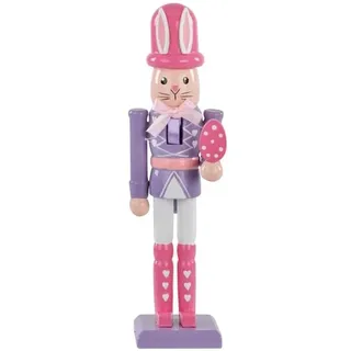 Idena Deko Osterhase Nussknacker Holz lila 18cm