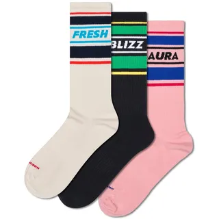 Happy Socks Bestickte Crew-Socken für Herren und Damen, 36-40 & 41-46 - 36-40