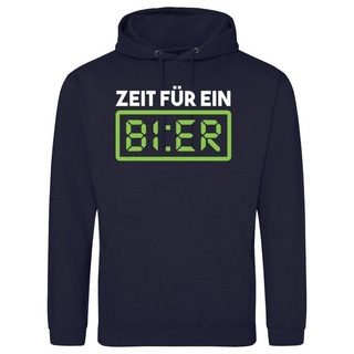 Youth Designz Kapuzenpullover "Zeit Für Ein Bier" Herren Hoodie Pullover mit lustigem Frontprint blau XL