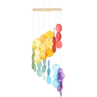 M METERXITY Muschel Windspiel für draußen, Muschel Windspiel mit Meeresglas Muschel Windspiel für draußen/Patio/Garten Dekor, [Multicolor]