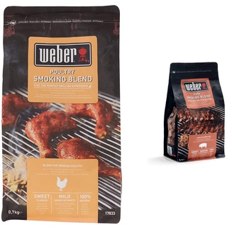 Weber 17833 Poultry Smoking Chips 700 g Wood & 17664 Räucherchips für Schweinefleisch, 700g, Räuchern, Aroma, Grillen