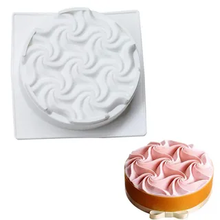 DUBENS Mousse-Kuchenform, Silikon Backform/Muffinform für Muffins, Cupcakes, Kuchen, Pudding, Eiswürfel und Gelee, Brotbackform, 3D Backformen DIY Mold (Spirale)