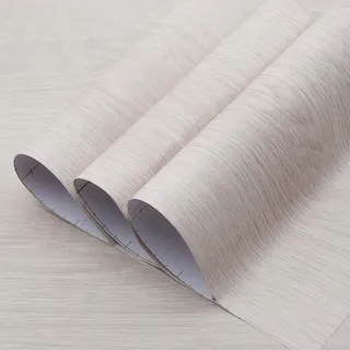 TOTIO 122x900CM Extra Breite Weiße Holztapete Klebefolie Möbelfolie Eiche Holzoptik Wasserdicht Selbstklebende Tapete Holzmaserung DIY Vinyl-Wandfolie Blasenfreies Design Mattes Verdickt Milchig Weiß