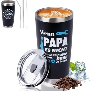 LuxusKollektion Thermobecher Thermobecher Vatertag Geschenk Kaffee 20 oz PAPA, Metall schwarz